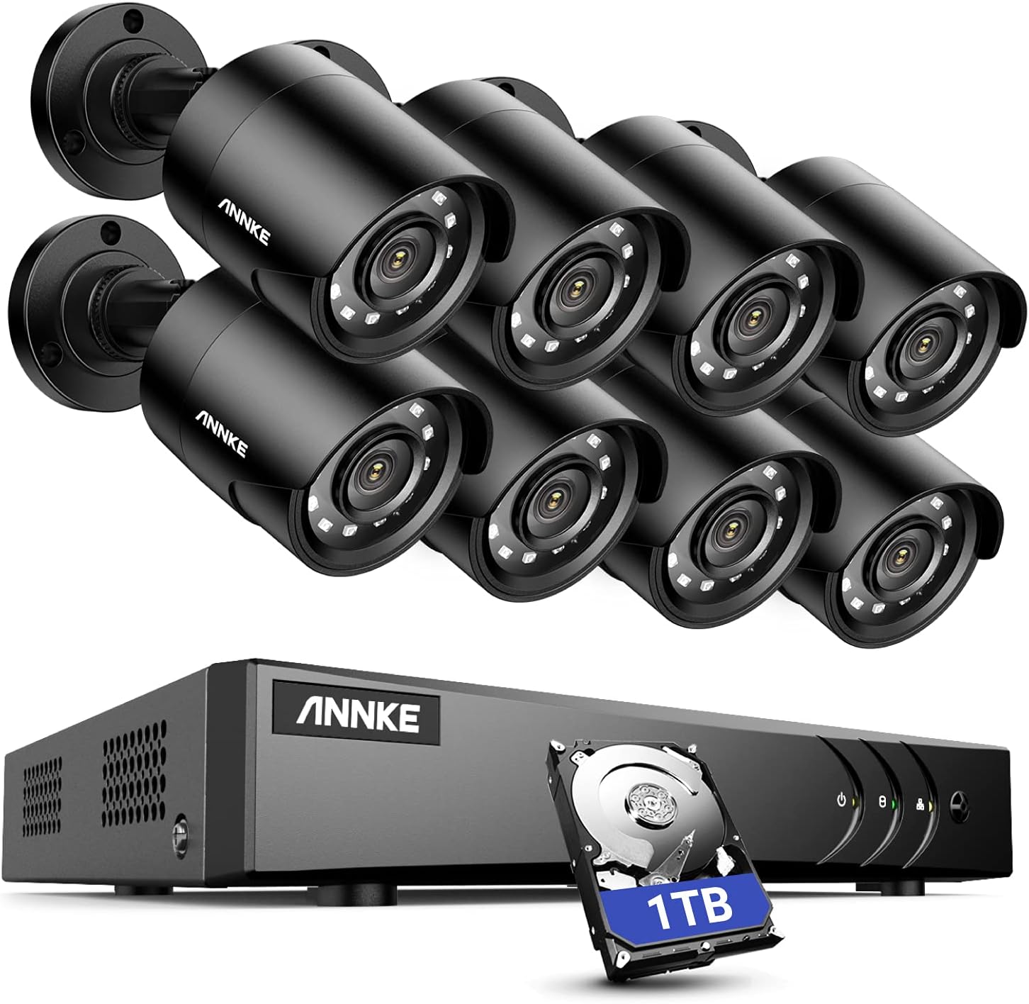 8-Port DVR System with 1TB HDD and 8x 1080P Outdoor CCTV Cameras