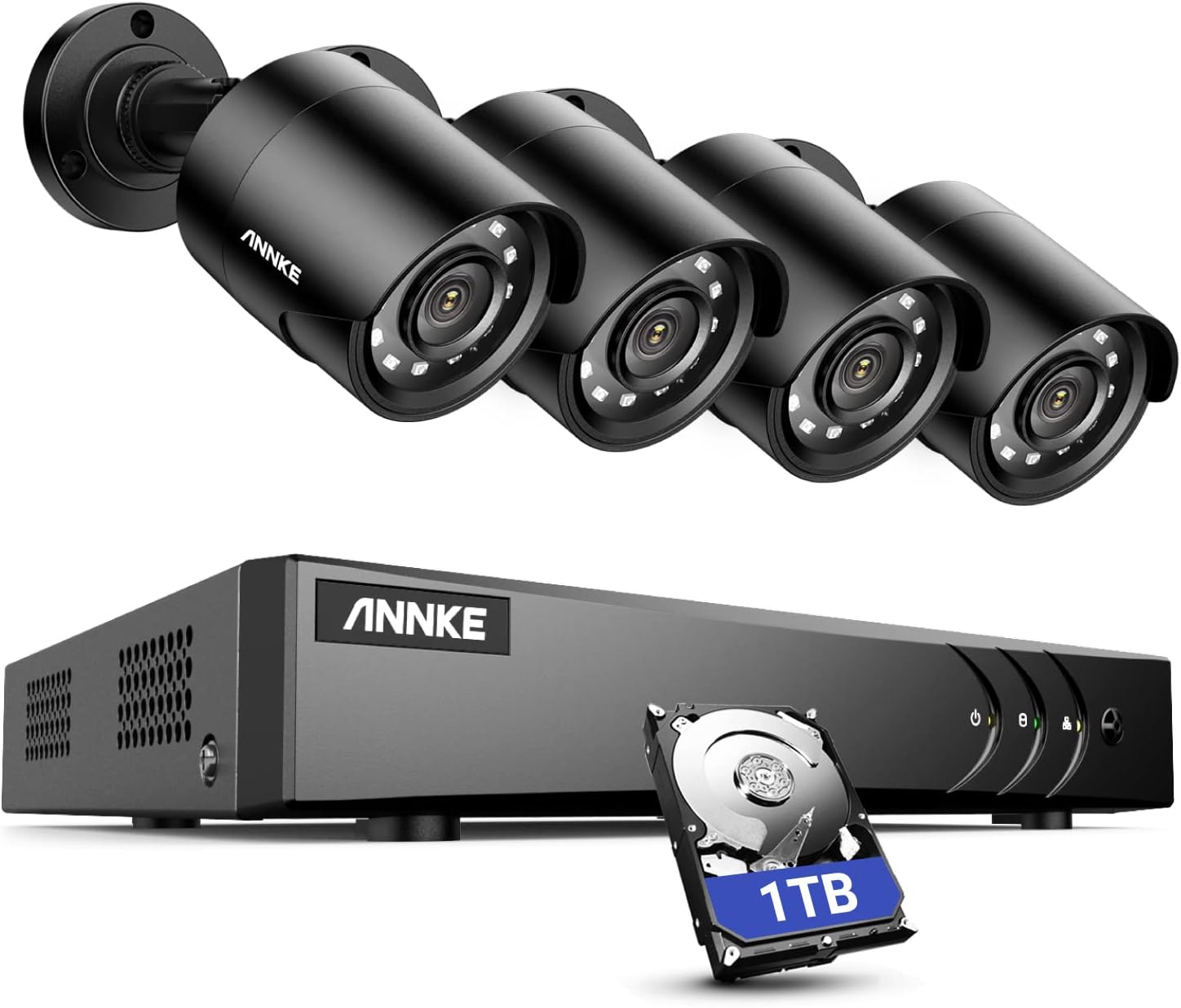 8-Port DVR System with 1TB HDD and 4x 1080P Outdoor CCTV Cameras